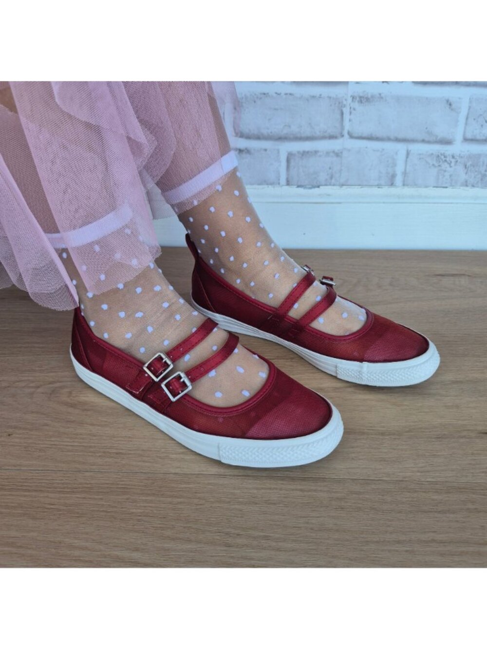 ⭐Converse Chuck Taylor All Star Dainty Mary Jane 7 Womens Mesh Park Red A17483F⭐ - Picture 2 of 10
